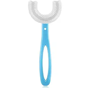 Magic Mart Kids U-Shaped Toothbrush For 6-12 Years, Teeth Dental Care Hand-Held Version, Food Grade Soft Silicone Brush Head, Manual Toothbrush 360? Oral Teeth Cleaning Tools, Children Infant Toothbrush.