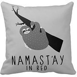 Namastay In Bed Sloth Throw Pillow Case