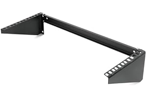 Tecmojo 4U Vertical Wall Mount bracket, Foldable Patch Panel Bracket fit 19” Switch/IT/Data Equipment, Open Frame Server Rack with 44lbs(20kg) Capacity, Vertical/Horizontal Mounting