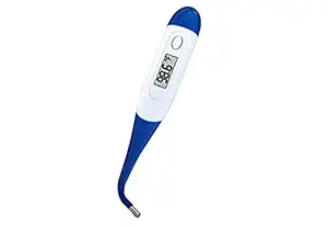 Niscomed Flexible Tip Digital Thermometer White With Quick Measurement of Underarm, Oral Temperature in Fahrenheit & Celsius and Water Resistant for Easy Cleaning