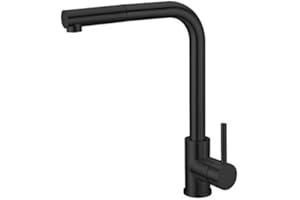 MICE COLLECTION IMEX Malta - Grifo de cocina monomando con Ducha Extraíble, Grifo para Fregadero, Grifo de Cocina Monomando color Negro Mate GCE006/NG