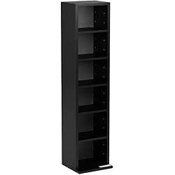 tectake Étagère Rangement CD/DVD Meuble de Rangement pour 102 CDs - H/l/P : env. 90/21/20 cm - diverses Couleurs au Choix - (Noir | no. 401701)
