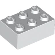 Preisvergleich Produktbild 10 Stück LEGO "Stein 2x3 Noppen" in Weiss.