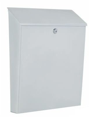 Preisvergleich Produktbild Rottner Stahl-Briefkasten Luna mit großem Fassungsvolumen weiß T03970