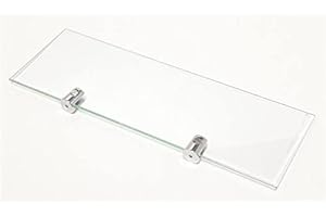 BSM MARKETING 2 X Polished Glass Shelves - Brackets Included - Toughened 30CM Wide 10CM DEEP