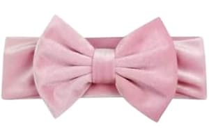 BOTTEGA DELLA PRINCIPESSA Diadema para el pelo de bebé con lazo de terciopelo rosa – Banda para el pelo niña
