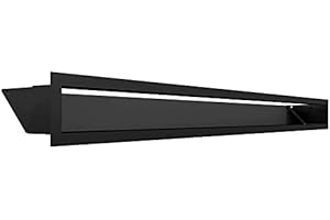 Rejilla de ventilación KRATKI Air | Rejilla de Aire Caliente 9 x 100 cm | Negro | Rejilla de Escape para ventilación de chimeneas | Entrada de Aire en un ángulo de 45 Grados