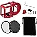 Price comparison product image TELESIN Aluminum Protective Case Hollow Frame Housing for GoPro Hero 7 Black Hero 6 Hero5, with 52mm UV Filter and Backdoor, Good GPS/Wi-Fi Signal Receiving, HDMI Type-C Port Supported (Red)