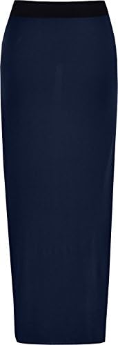 Ladies Elasticated Full Length Stretchy Jersey Womens Plain Maxi Skirt