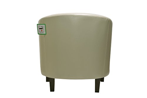 Cream Faux Leather Tub Chair Armchair club Chair for Dining Living Room & Cafe