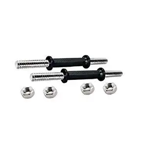 Body Maxx Rod14 Steel Dumbell Rods with Fiber Grip and Locks, 14-inch (Black) - Pack of 2