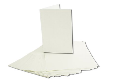 50 Stück Einlege-Papier, Elfenbein / Hellbeige / Chamois, für A6 Doppelkarten. Einleger-Gesamtgröße: 200 x 143 mm // Gefalzt auf 100 x 143 mm // hochwertiges Papier mit 90g / qm