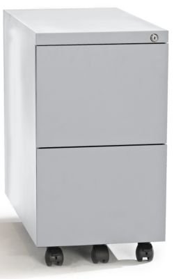 QUIPO Rollcontainer, Stahl – 2 Hängeregistraturen Tiefe 590 mm, basaltgrau – Beistellschrank Rollcontainer für Büro - 5