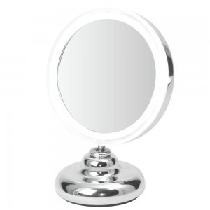 LED Illuminated Compact Table Mirror - 5x Magnified -Battery Operated