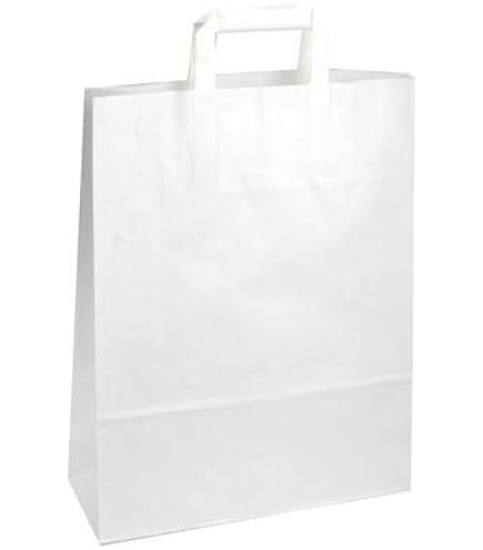 250 Papiertragetaschen Orange - 3 Größen 70-80g/m² Mit Flachhenkel