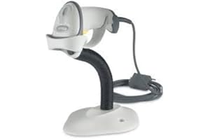 Zebra/Motorola Symbol LS2208 Handheld Barcode Scanner, Support et câble USB Inclus Blanc