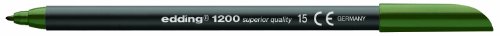edding 1200 colour Pen Fine - olive Green - 10 Pens - Round Tip 1 mm - Felt-Tip Pen for Drawing and Writing - for school or mandala