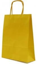 dalbags – Pack of 25 Yellow Twist Handle Paper Bags Shopper 46 + 16 x 49 cm – format