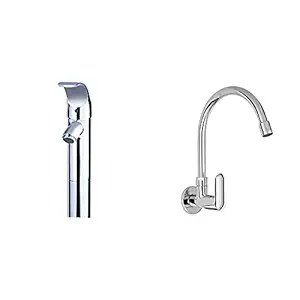 KOHLER Wave Tall, Single Lever Faucet+Kohler Kumin Wall Mounted Kitchen Faucet (Cold only) (99482IN-4-CP)