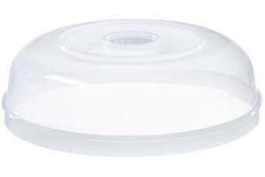 GastroMax Klar Mikrowellen Abdeckung Lebensmittel 25cm mit Air Vent - BPA frei Kunststoff Lebensmittel sicher Mikrowellengeschirr - Geschirrspülsicher Max 100 Grad Celsius Hitzebeständigkeit