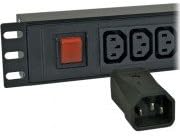 16 Way C13 Neon Switch 19" Horizontal Rack Mount PDU - 10amp IEC C14