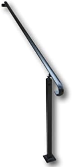 Wrought Iron Metal Exterior Handrail Garden Railing 4 steps stairs - With bolt down post (1.2m)