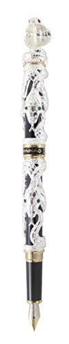 Sipliv pluma 3d serpiente de metal pesado pluma - plata