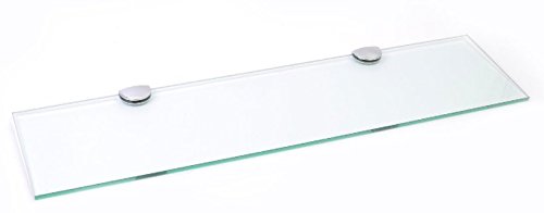 Long étagère en verre avec Chrome Prend en charge de salle de bain Chambre à coucher de cuisine Bureau, 600mm x 150mm