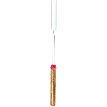 Infactory Wandergrillspie Teleskop Grillspie Gabel Mit Holzgriff Ausziehbar Von 30 90 Cm Teleskop Wanderer Grillstab