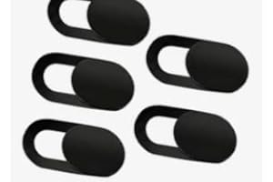 Organize First Cache caméra pour Ordinateur Lot de 5/ Webcam Cover/Film de Protection de caméra pour ordianateur Portable, Smartphone, Tablette/Couleur Noir x5