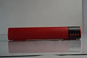 AAMI Wireless Bluetooth Soundbar, 12 Hours Play with Multiple Playback Options USB/SD Card/Aux/FM (10 Watts) (Red)