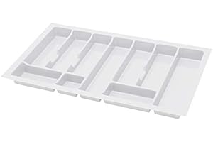 ALUSFERA Portaposate da Cassetto 80cm - Universale Organizer Cassetti Cucina - Porta Posate Cucina Cassetto - Divisori per Cassetti Cucina - Durevole Portaposate da Cassetto 730x430mm - Bianco