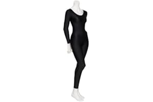 Katz Dancewear Girls Ladies Black Lycra Long Sleeve Footless Catsuit Unitard KDC017 Halloween Witch Cat Women Fancy dress