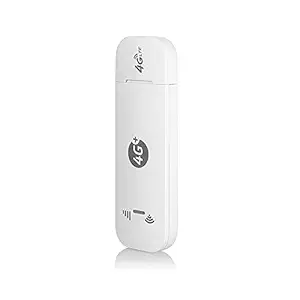 Layfuz 4G LTE USB Modem Mobile WiFi Hotspot with SIM Card Slot 150M s DL 50M s UL Max 10 Devices External Antenna Ports White, EU Version