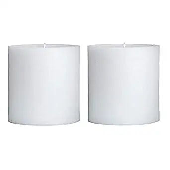 DELHI CANDLES Home Made Hand Crafted Smooth Pillar Candles, Set of 2 for Home Dcor/Meditation/Aroma/Reiki/Party/Romantic Dinner/Christmas & Other Occasion (White, 3X3) More Candles.