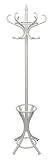 Headbourne HR8130X Garderobenständer aus Holz für Mäntel und Hüte, mit Schirmständer, Weiß