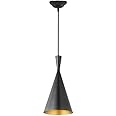 Lexton Single Head Metal Cone Shape Pendant Light | for Bedroom, Kitchen, Restaurant, Indoor Outdoor or Home Decoration (Black, Pack of 1) (Bulb Not Included)