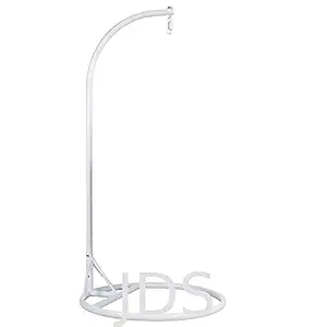 JDS Kart Iron Outdoor/Indoor Swing/Jhula/Hammocks Stand, Standard Size (3.3 Dia, Black, Brown, White) (White)