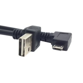 CY USB 2.0 männlich auf richtige Richtung Micro USB 5pin Männlich Kabel wendbar Up & Down Winkel 90 Grad 25 cm - 5