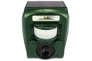 GLB GREEN LEVEL BERLIN Scacciatore ad ultrasuoni per uccelli | Sensore di movimento | Flash | piccioni | gabbiani | storni | corvi | gazze | rondini | passeri | tordi | tordi | bechi | rabilargos