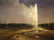Geysers In Yellowstone By Albert Bierstadt Digital Print Poster 8.27x6.05 Inches