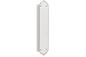 Kooples Hardware Porcelain Finger Plate Decorative Ceramic Door Push Plate Traditional Style for Internal Doors (White Silverline)
