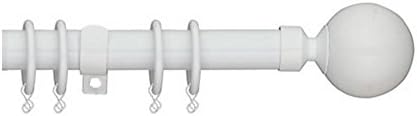 EASY FIT Heavy Duty Extendable Curtain Pole set, 25-28mm, White, complete Set (125 – 216 cm)