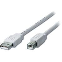 USB 2.0 Kabel A/Stecker - B/Stecker, 5 m, doppelt geschirmt, Silber/transparent