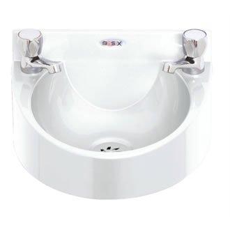 Basix Ws1-d - Dôme Blanc en polycarbonate Lavabo, Robinets de tête, Blanc