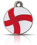 Surrey FeedPatriot England Flag/ST Georges Cross Engraved Cat/Dog/Pet ID (Different Sizes Available). Please EMAIL US with Engraving Details When Placing Your Order.