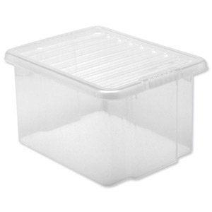5 Star Aufbewahrungsbox 12455 mit Deckel, Kunststoff, stapelbar, 35 l, durchsichtig