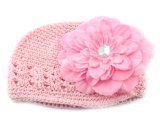 Preisvergleich Produktbild BONAMART ® Rosa Blume Spange Kinder Haarschmuck häkeln Hut Mütze fr Baby Mädchen