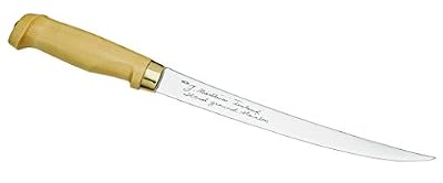 Marttini Marttiini 903023 Couteau à filet finnois, lame très résistante 23 cm, manche en bois, étui en cuir
