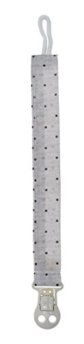 Cambrass 38545 Schnullerkette mit Clip aus Stoff, 2 x 21.5 cm, Stela grau gepunktet - 2